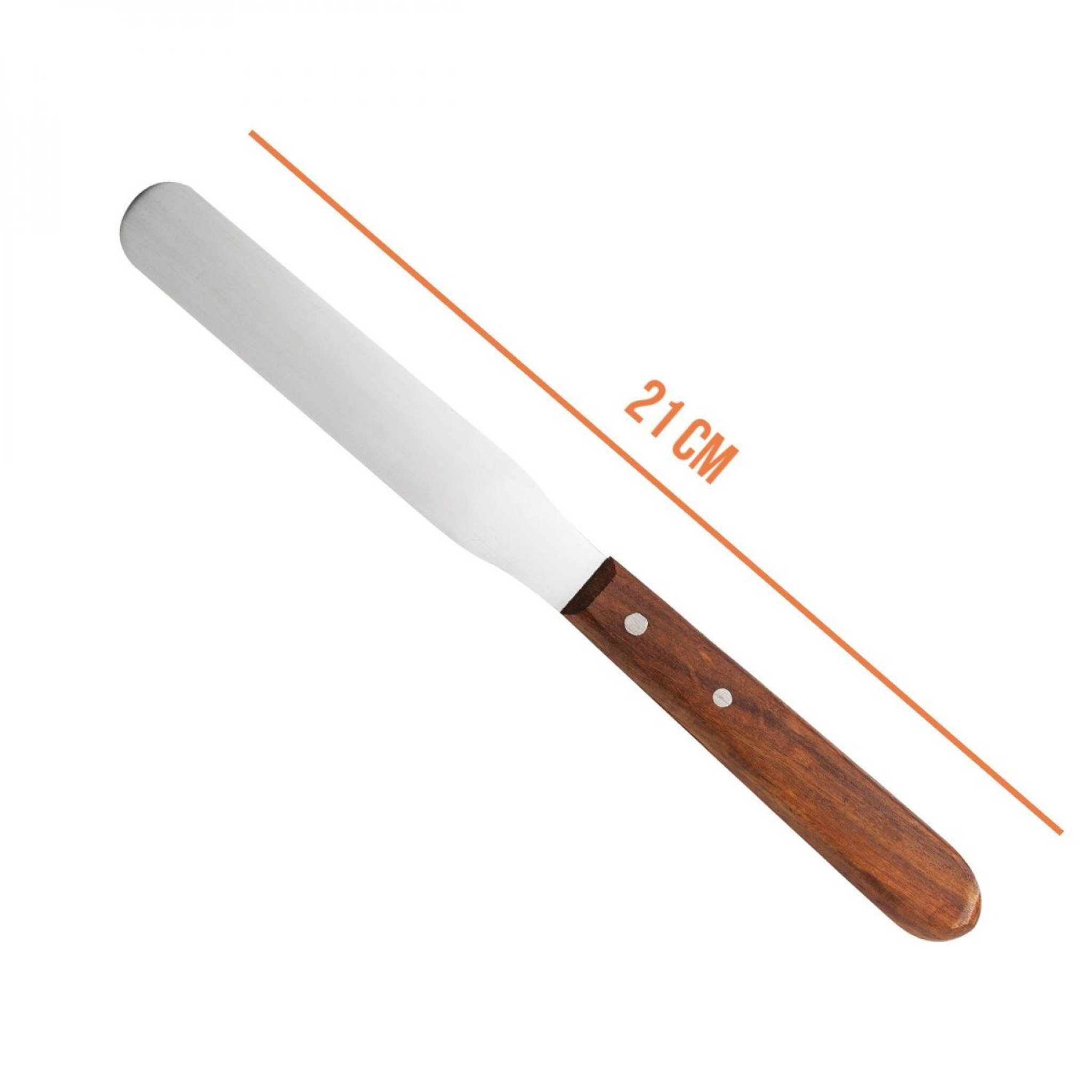 Voir la diapositive 2 : VIVEZEN Spatule en inox et manche en bois pour épilation cire - 21 cm