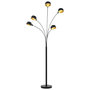 Voir la diapositive 3 : VIDAXL Lampadaire 200 cm 5 x E14 Noir et dore