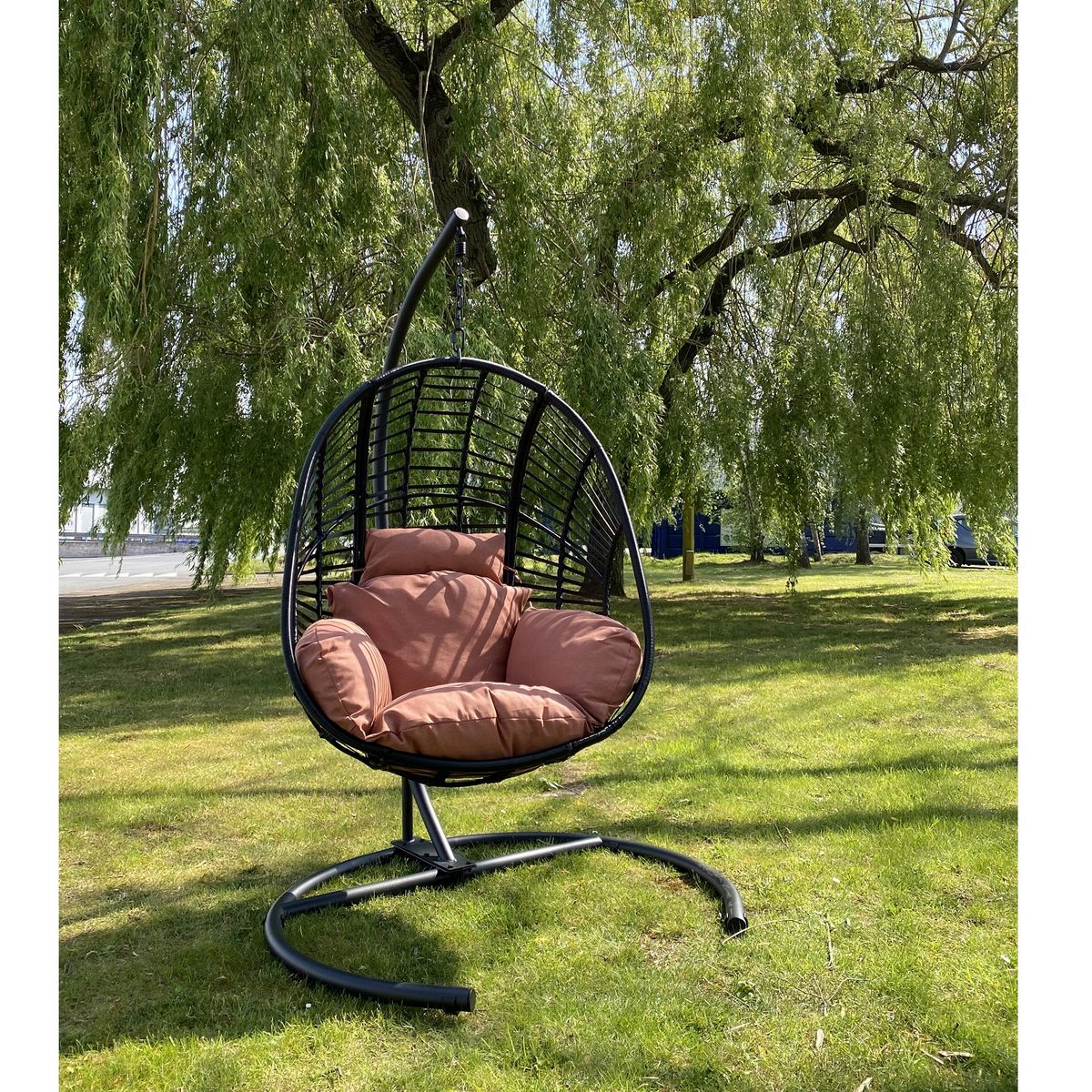 GARDENSTAR Fauteuil &OElig;uf suspendu acier terracotta QUITO