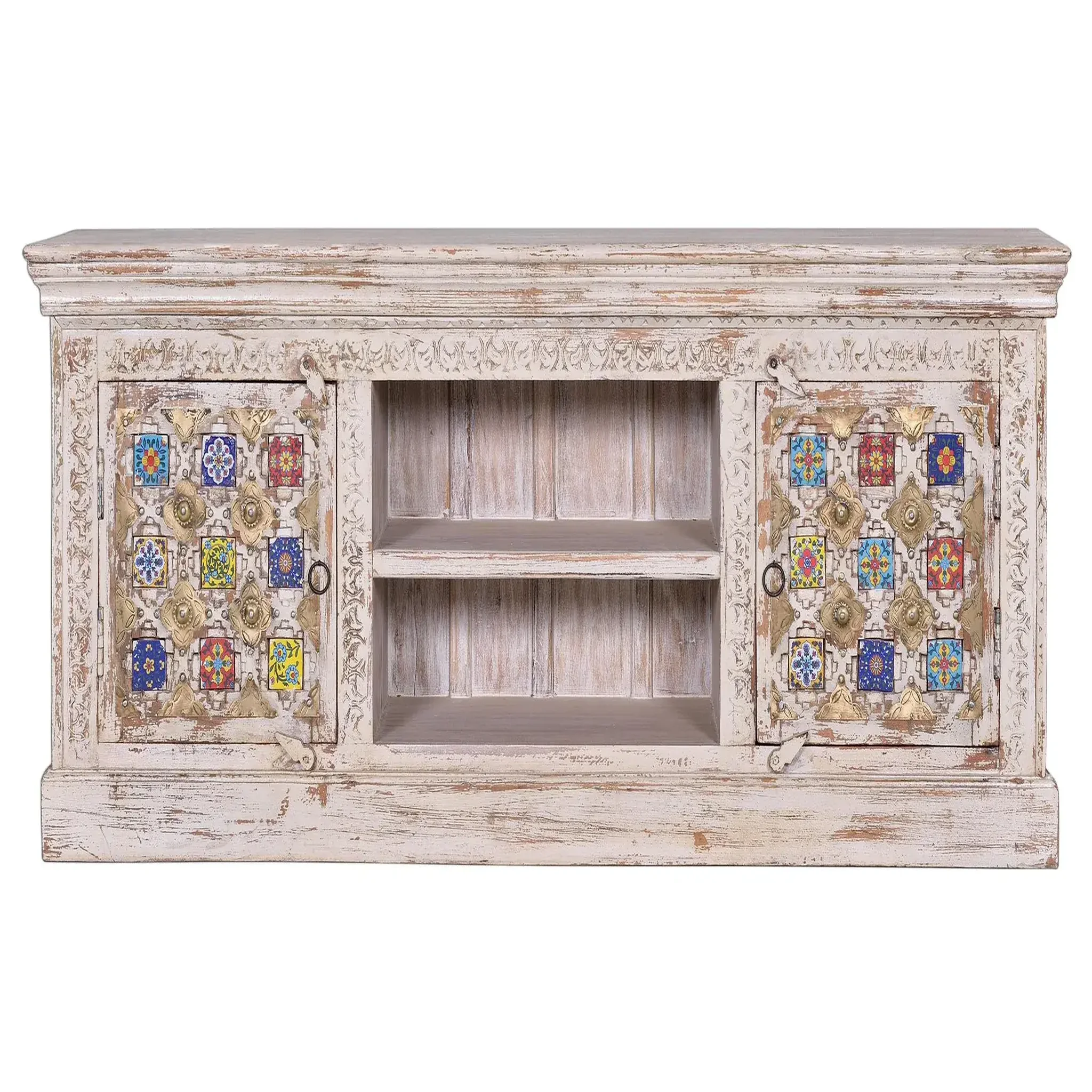 GINER Y COLOMER SL Meuble tv en bois de manguier 150 cm style méditerranéen moderne