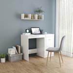 VIDAXL Bureau Blanc brillant 100x50x76 cm Bois d'ingenierie