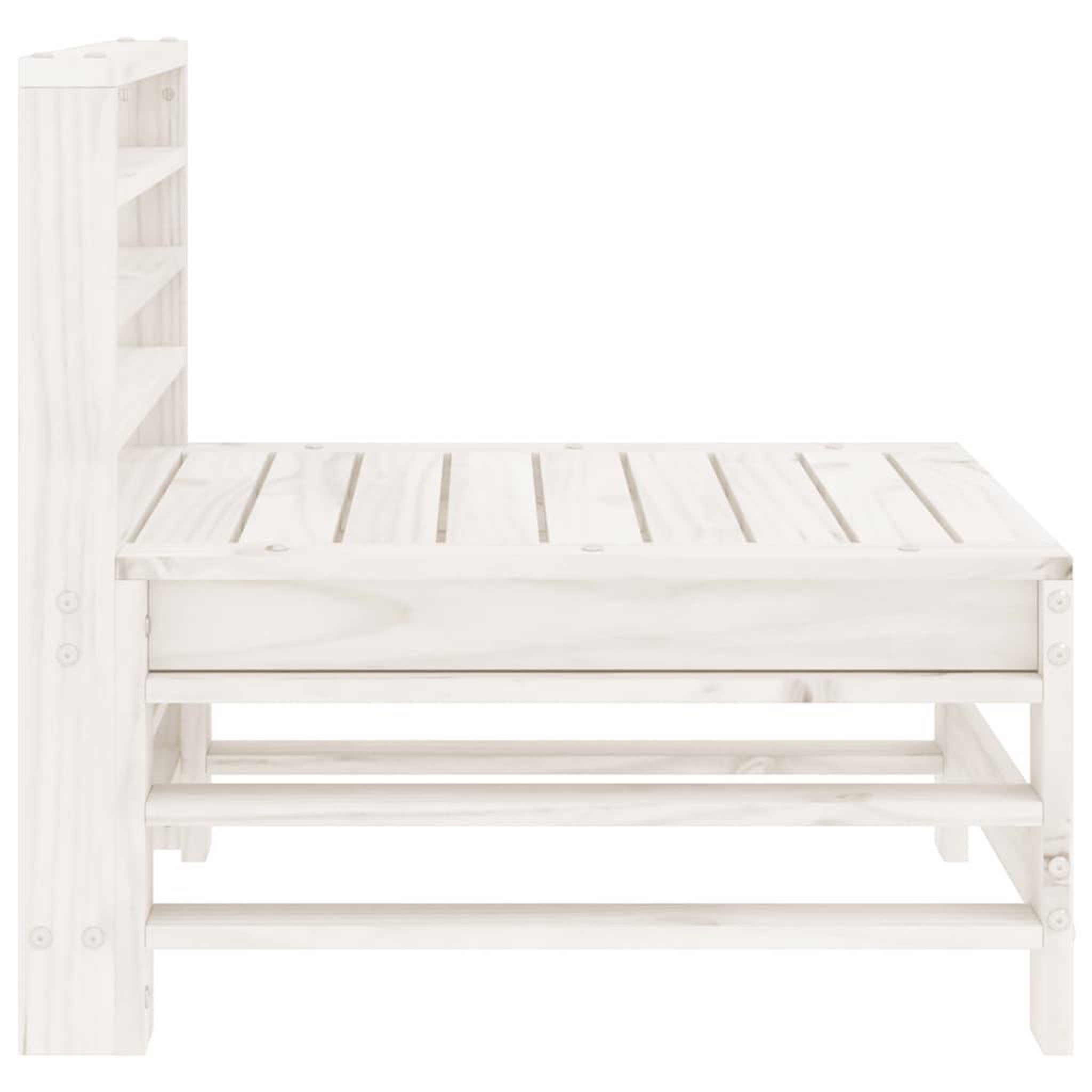 Voir la diapositive 5 : VIDAXL Canapes centraux de jardin 2 pcs blanc bois de pin massif