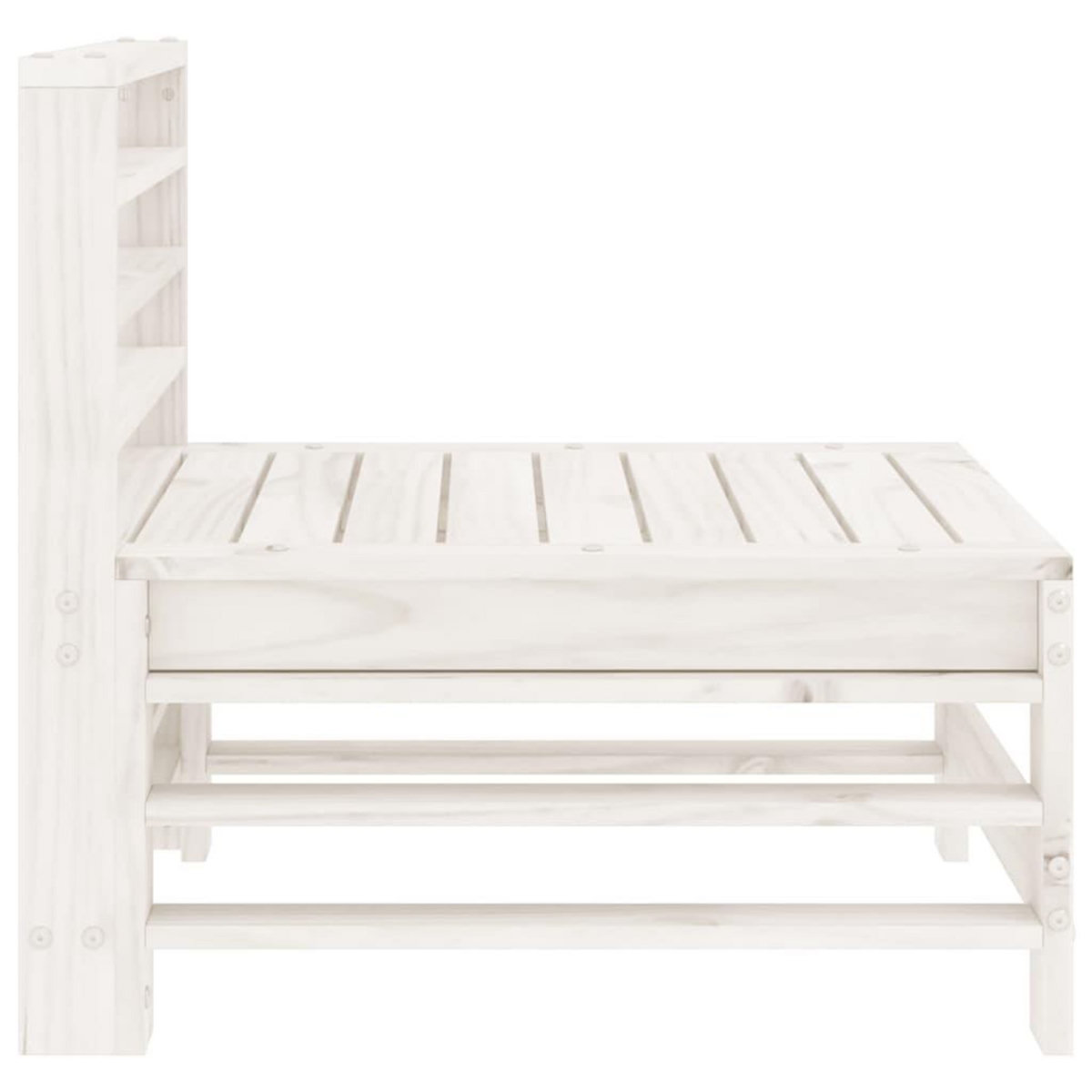 VIDAXL Canapes centraux de jardin 2 pcs blanc bois de pin massif