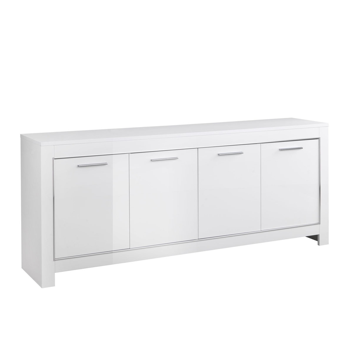 Buffet design moderne 4 portes laqué brillant L210 cm MILANO