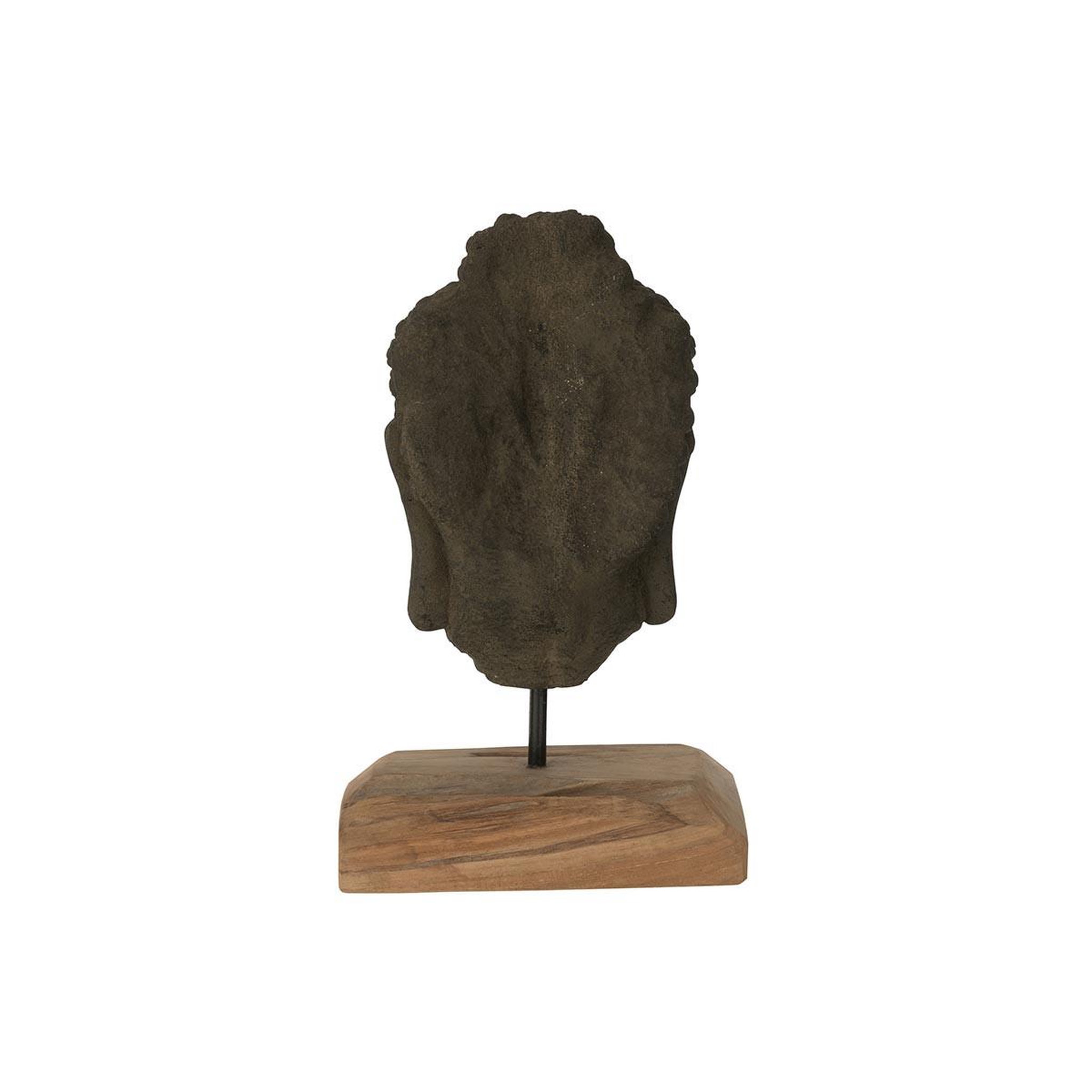 Voir la diapositive 2 : J-LINE Statuette déco en ciment  tête  44cm noir