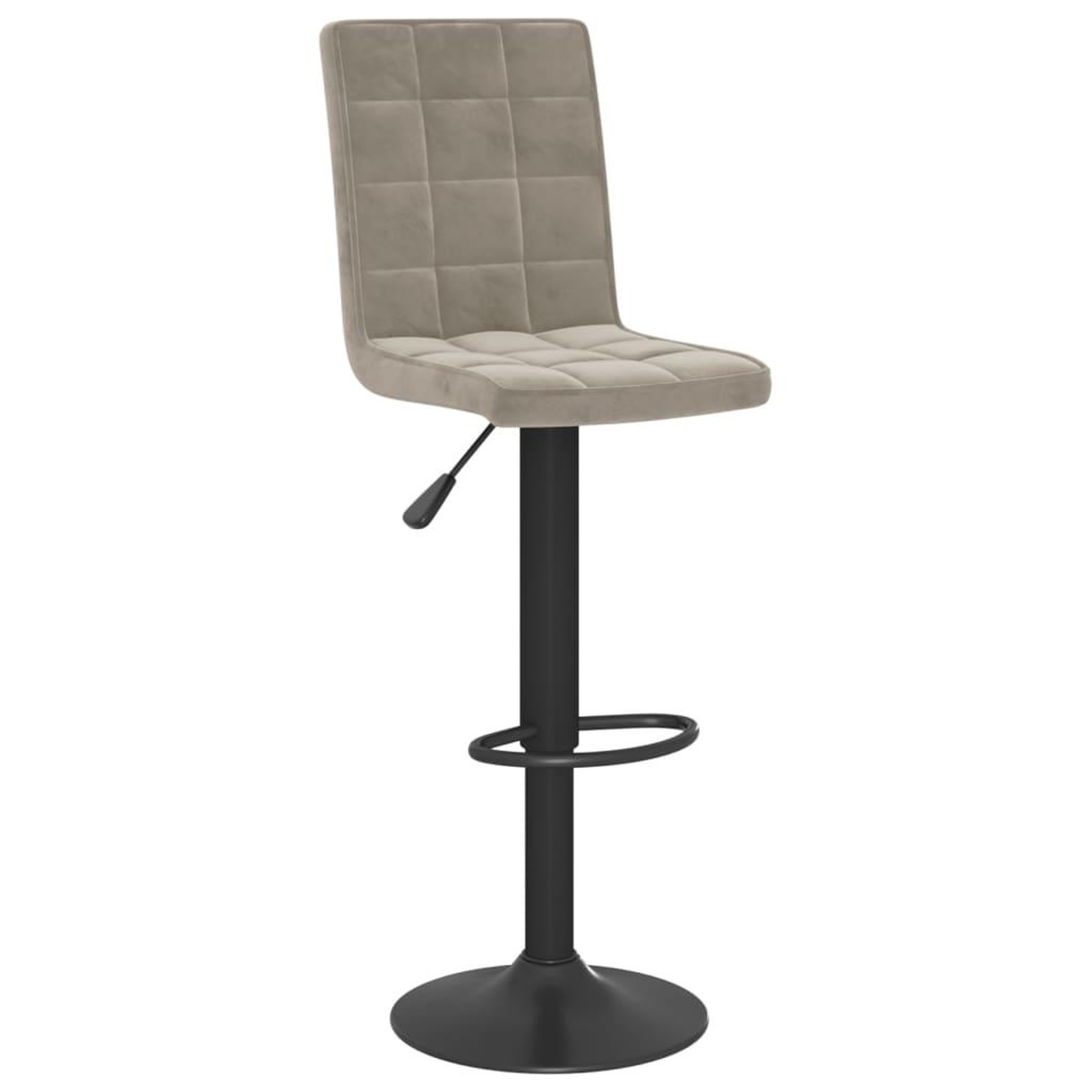 Voir la diapositive 2 : VIDAXL Tabouret de bar Gris clair Velours