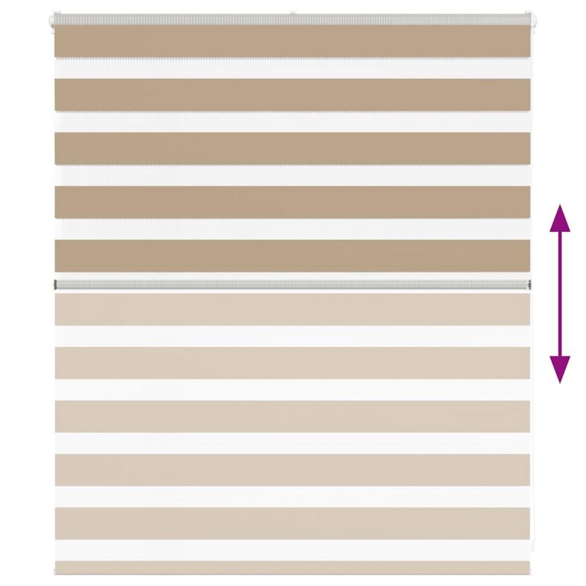 VIDAXL Store zebre marron sable largeur du tissu 115,9 cm polyester