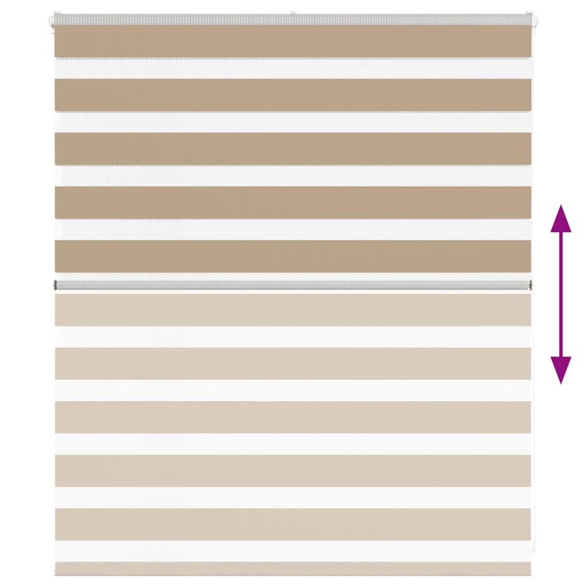 VIDAXL Store zebre marron sable largeur du tissu 115,9 cm polyester