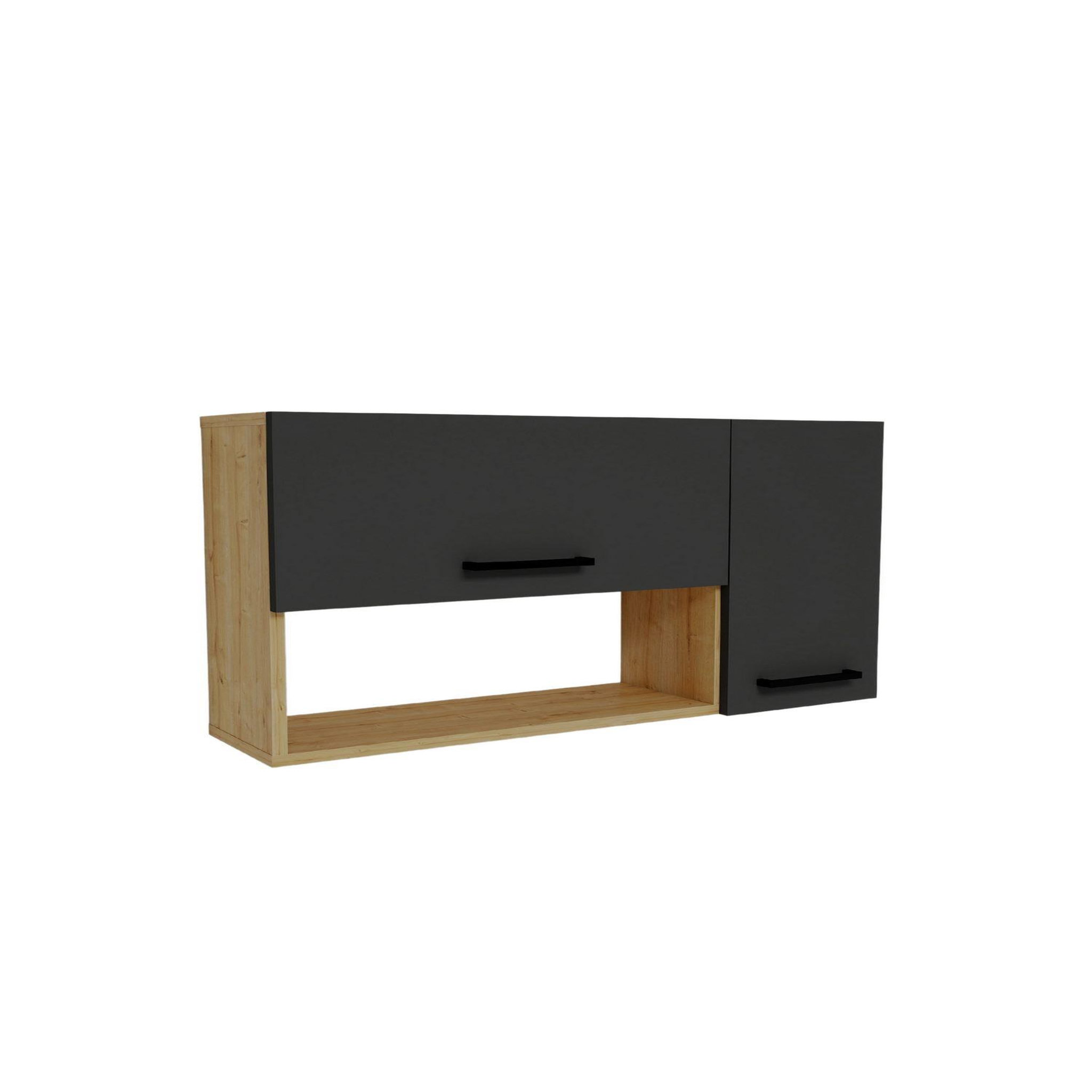 Habitat et Jardin Buffet en bois  akasya  - 90 x 24 x 52 cm - gris anthracite