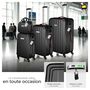 Voir la diapositive 3 : tectake Set de valises rigides 4 pièces, 3 Trolleys, 1 Vanity case, Balance et étiquette bagages inclus noir