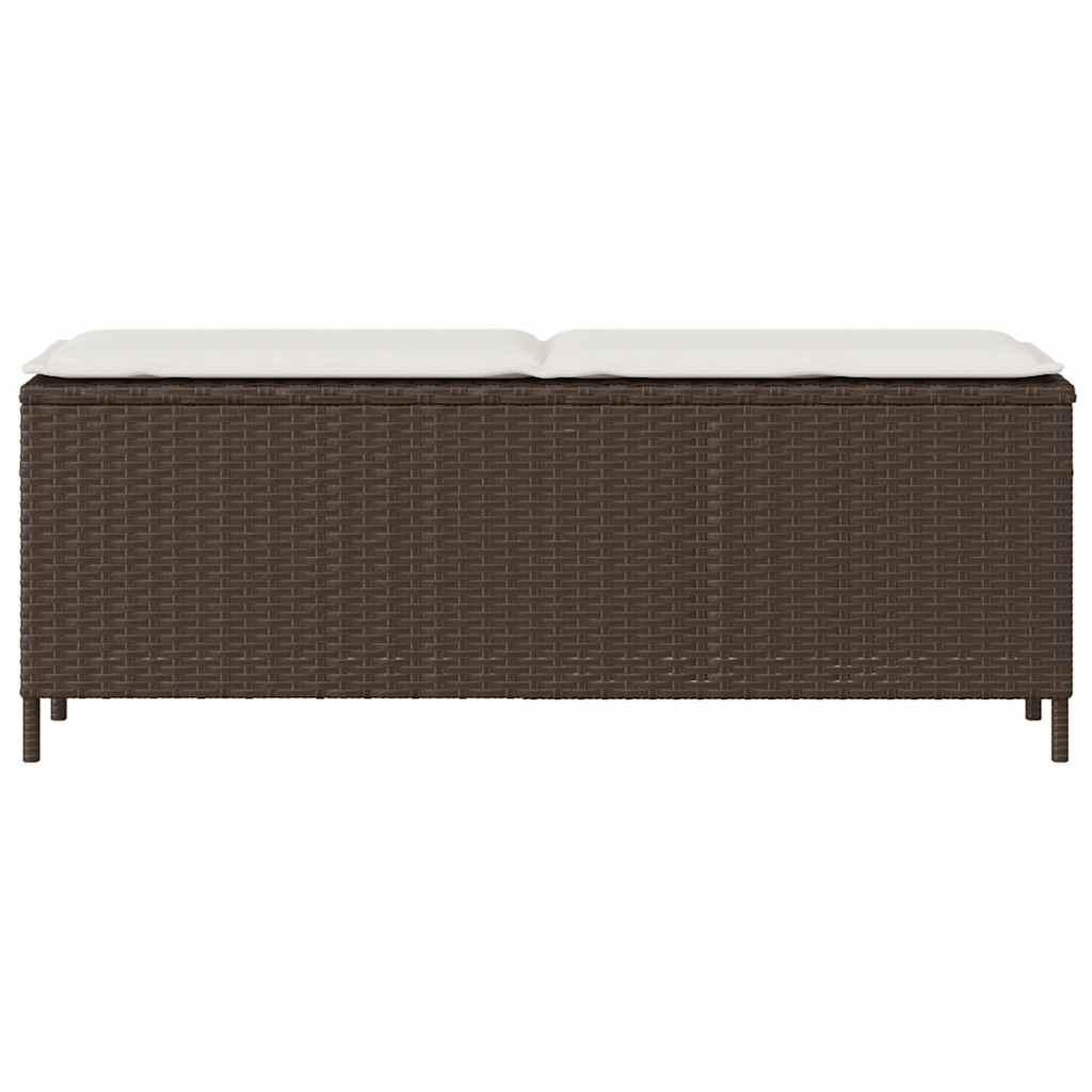 Voir la diapositive 4 : VIDAXL Banc de jardin avec coussin gris 110x30x40,5 cm resine tressee