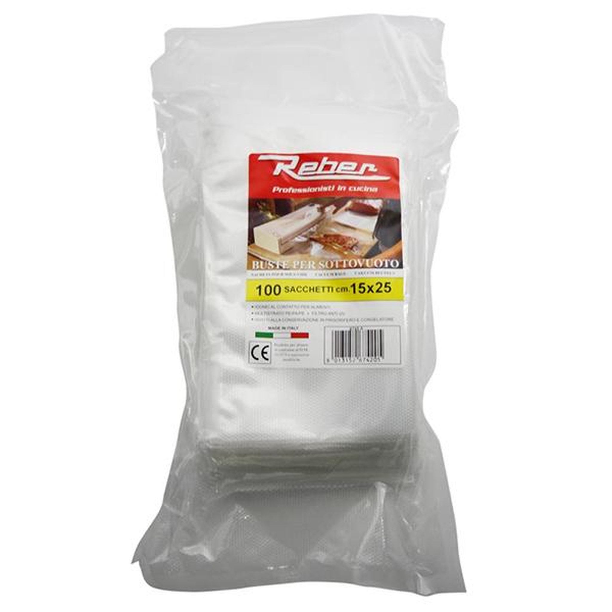 Reber Lot de 100 sacs 15x25 pour appareil à emballage sous vide 9701n et 9700n - 6745n