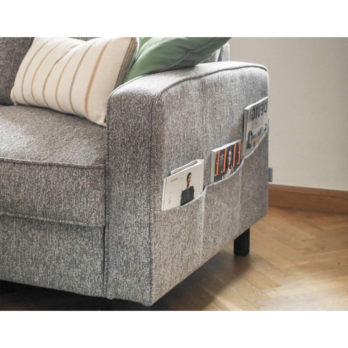 BEST MOBILIER Molly - canapé d'angle gauche 4 places convertible avec coffre en tissu