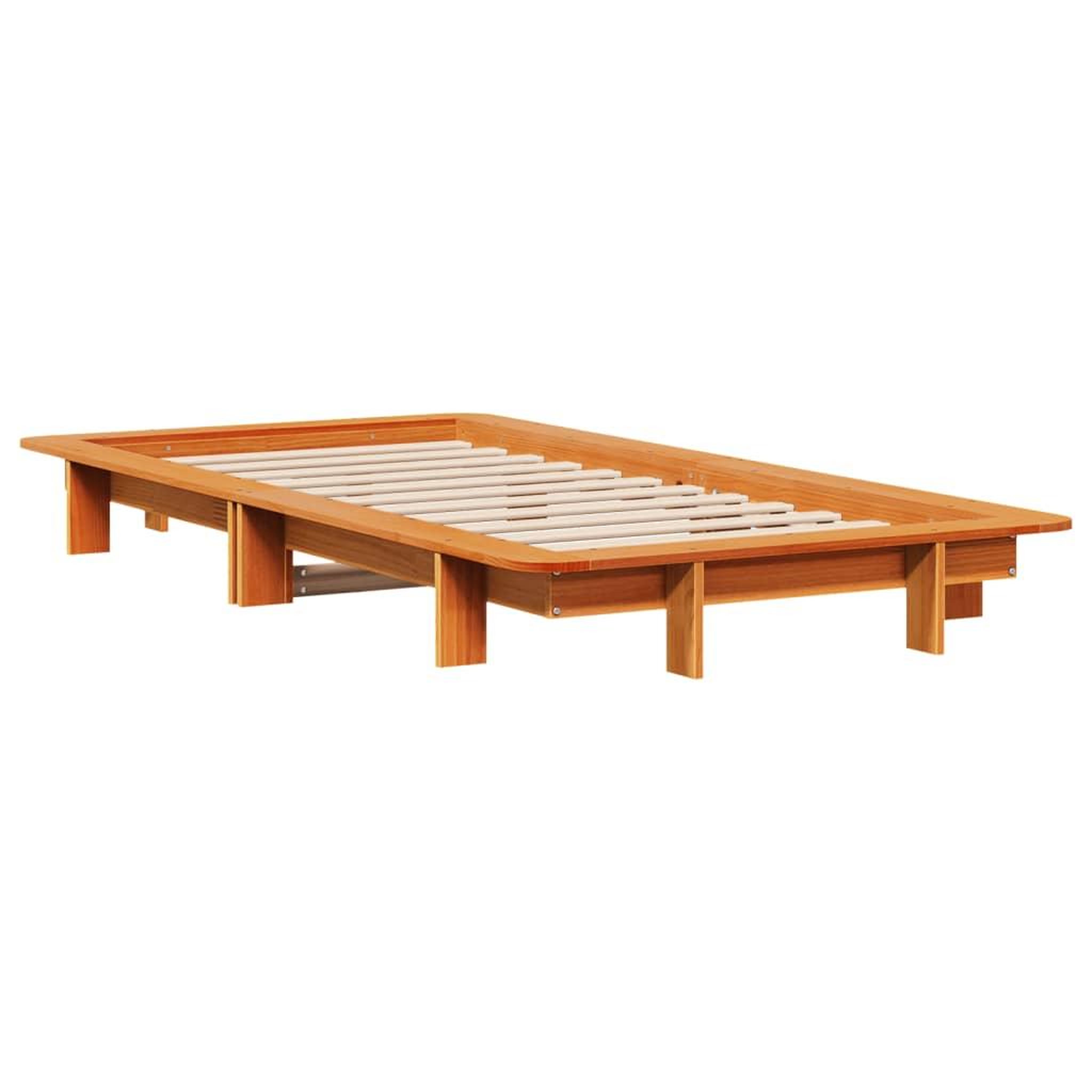 Voir la diapositive 3 : VIDAXL Cadre de lit sans matelas cire marron 75x190 cm bois pin massif