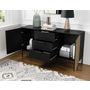 Voir la diapositive 2 : BEST MOBILIER Savanna - buffet bas - effet bois et noir - 150 cm
