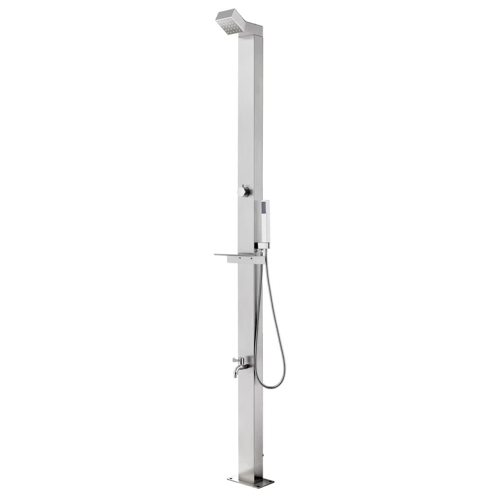 VIDAXL Douche de jardin 220 cm Acier inoxydable