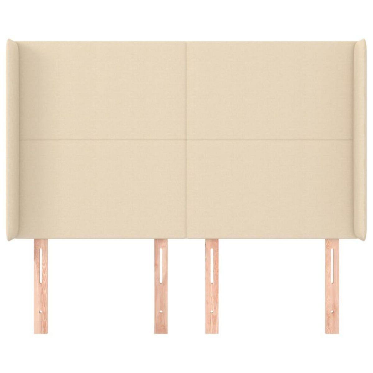 VIDAXL Tete de lit avec oreilles Creme 147x16x118/128 cm Tissu