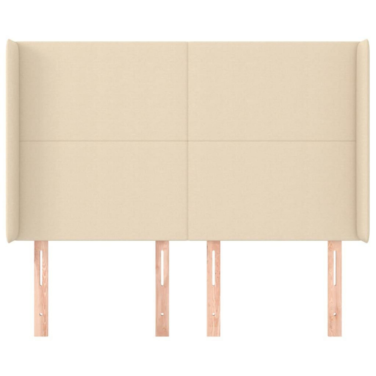 VIDAXL Tete de lit avec oreilles Creme 147x16x118/128 cm Tissu