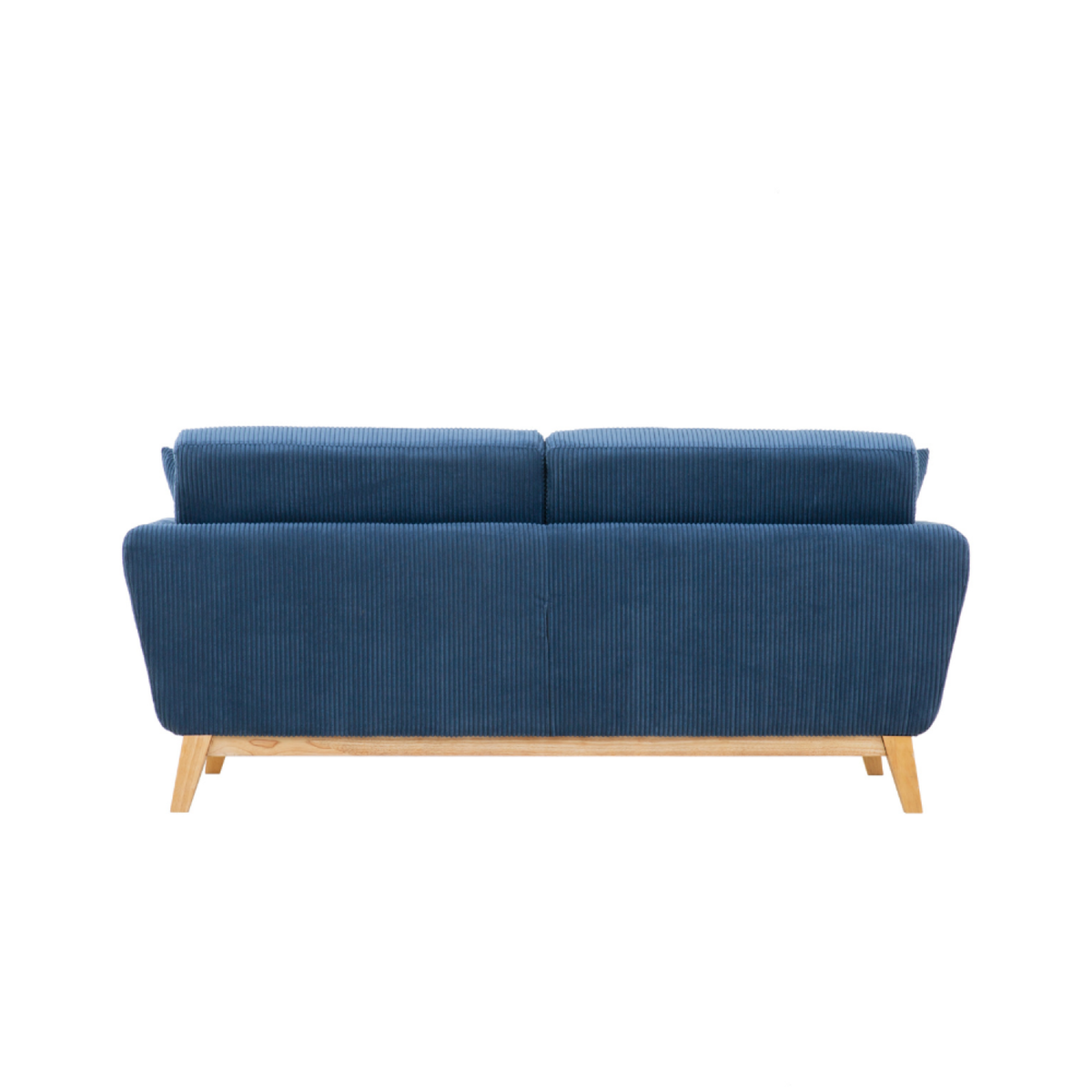 CONCEPT USINE Canapé scandinave 3 places en velours côtelé bleu HOGA