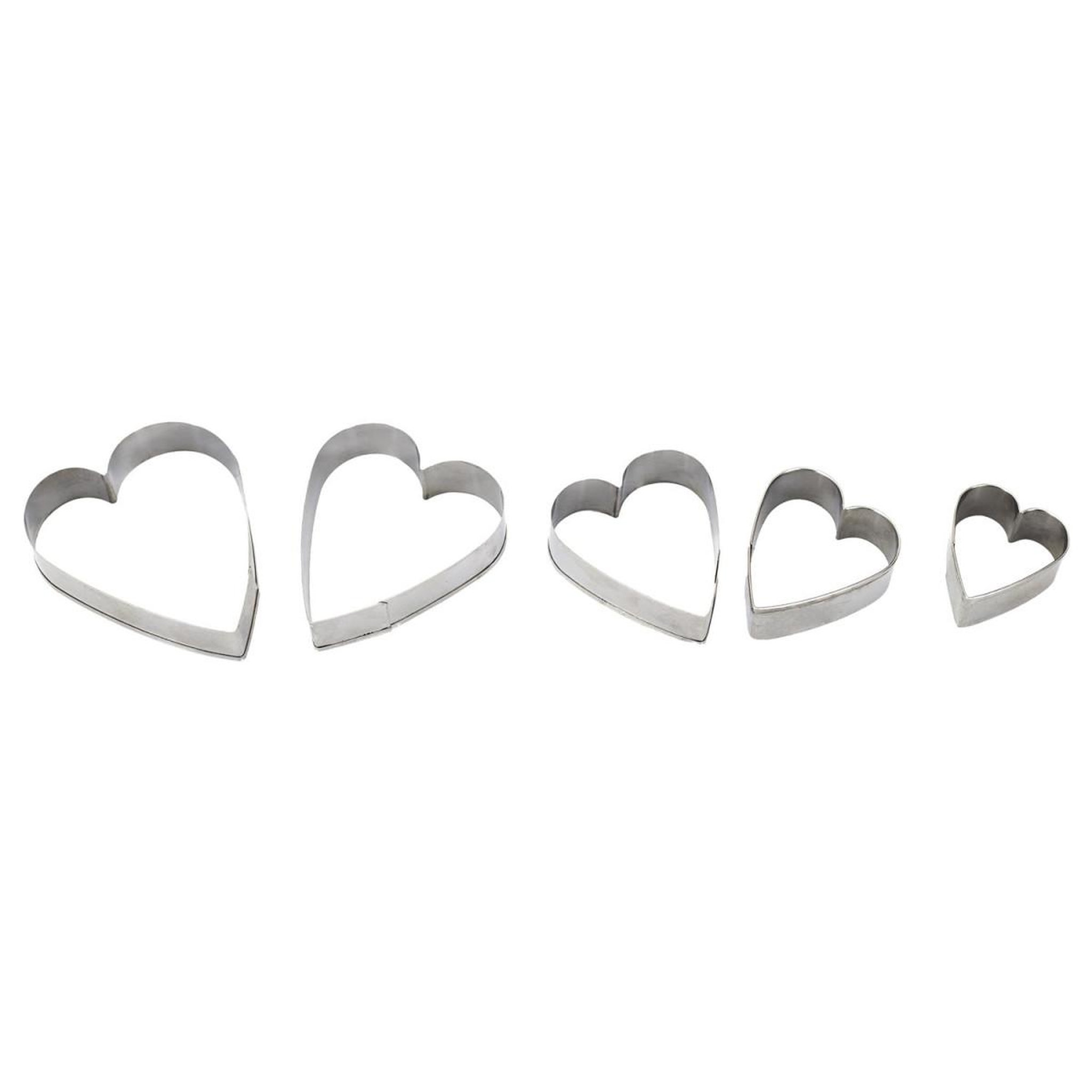 Lily Cook Lot de 5 emporte-pièces en inox  cœur  9cm argent
