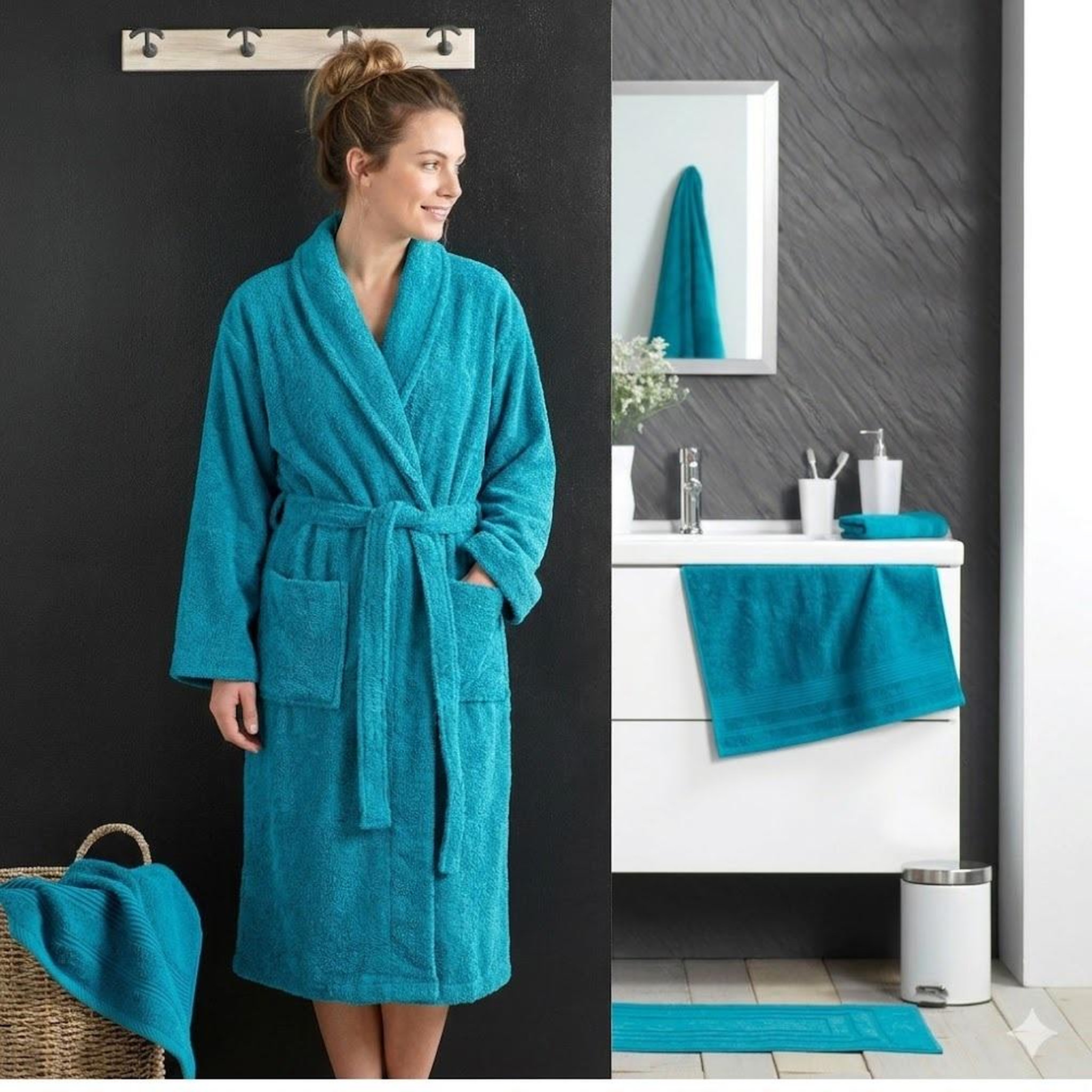 Voir la diapositive 4 : Eden Peignoir en éponge tendresse design et moderne