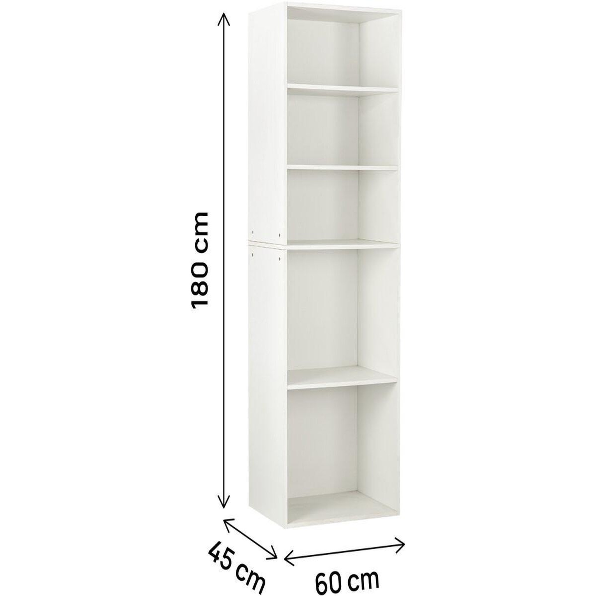 Voir la diapositive 3 : Habitat et Jardin Armoire avec 5 étagères  opéra  - 60 x 45 x 180 cm - blanc