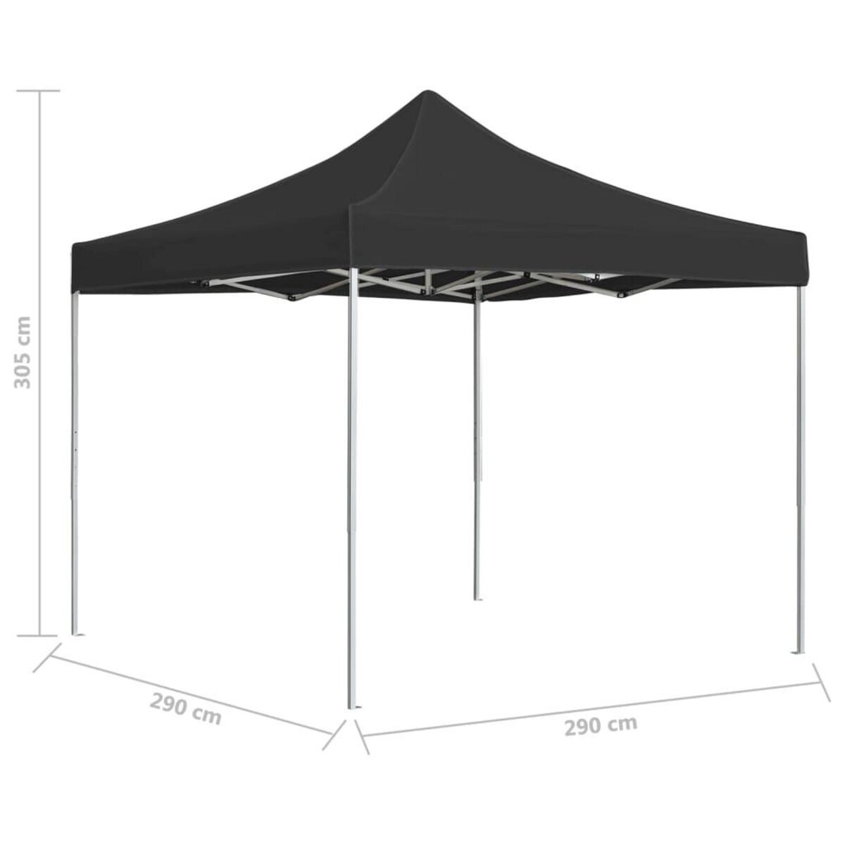 VIDAXL Tente de reception pliable Aluminium 3 x 3 m Anthracite