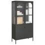Voir la diapositive 4 : VIDAXL Buffet haut noir 90x40x180 cm verre et acier