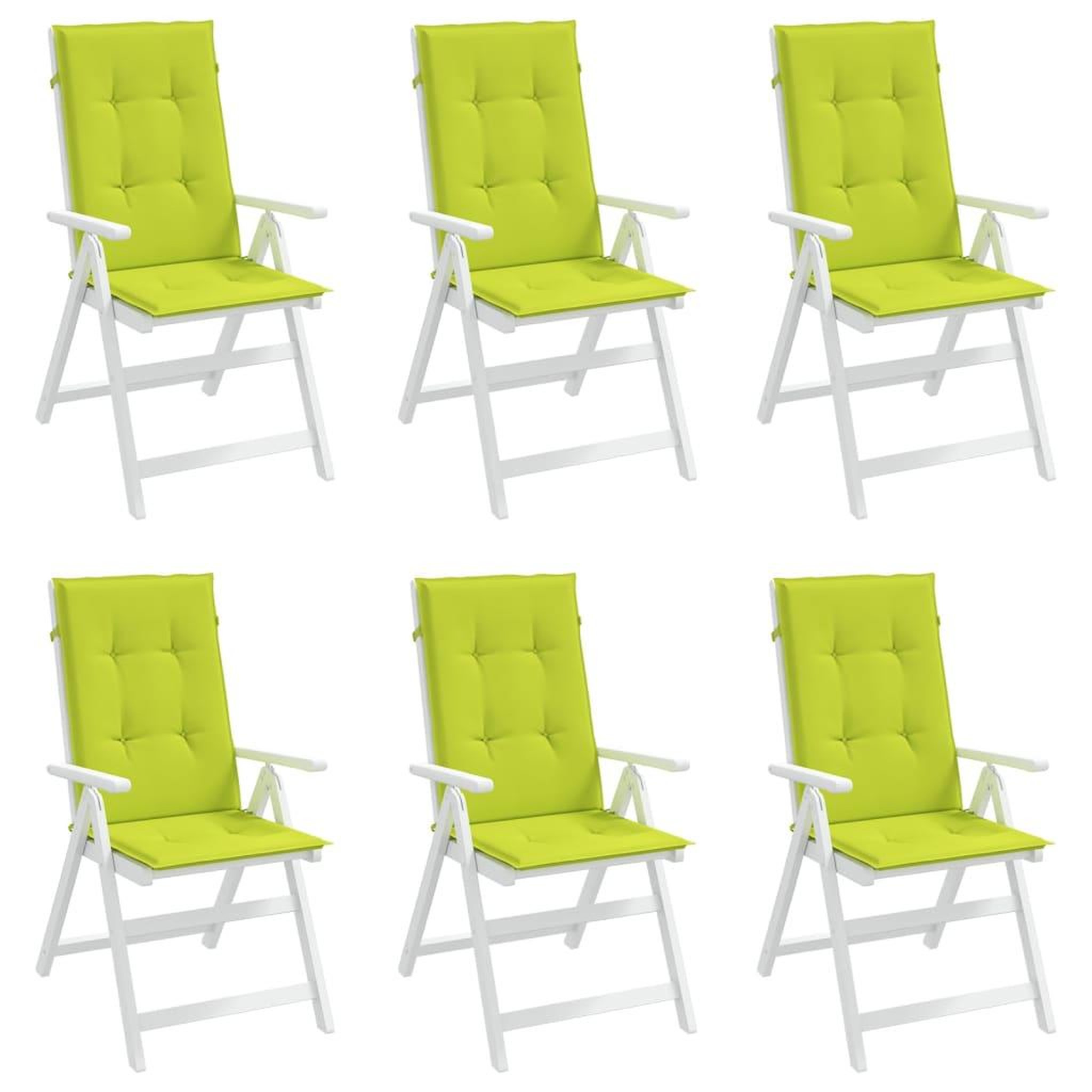 Voir la diapositive 4 : VIDAXL Coussins de chaise de jardin a dossier haut lot de 6 vert vif