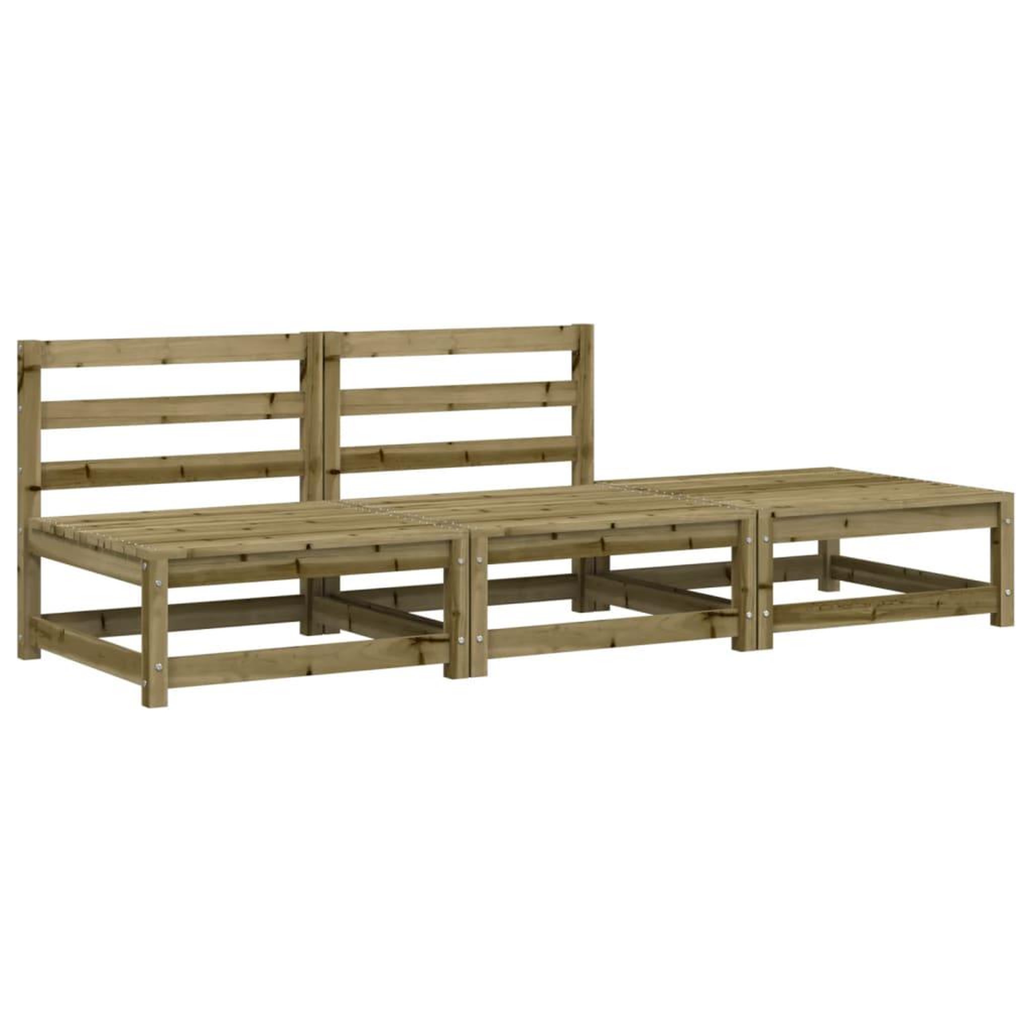 Voir la diapositive 2 : VIDAXL Canape de jardin sans accoudoirs repose-pieds bois pin impregne