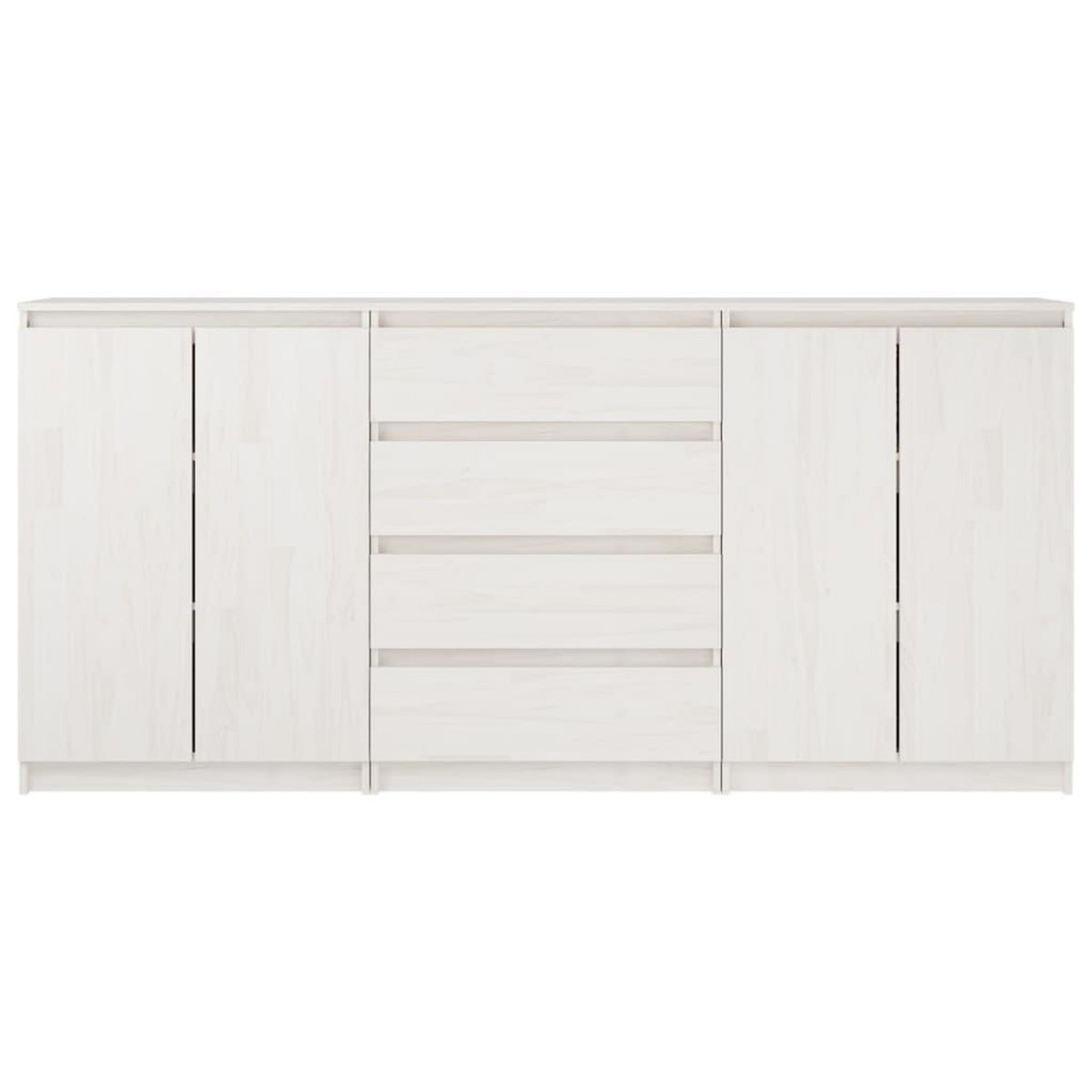 VIDAXL Armoires laterales 3 pcs blanc Bois de pin massif