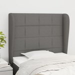 VIDAXL Tete de lit avec oreilles Gris fonce 103x23x118/128 cm Tissu