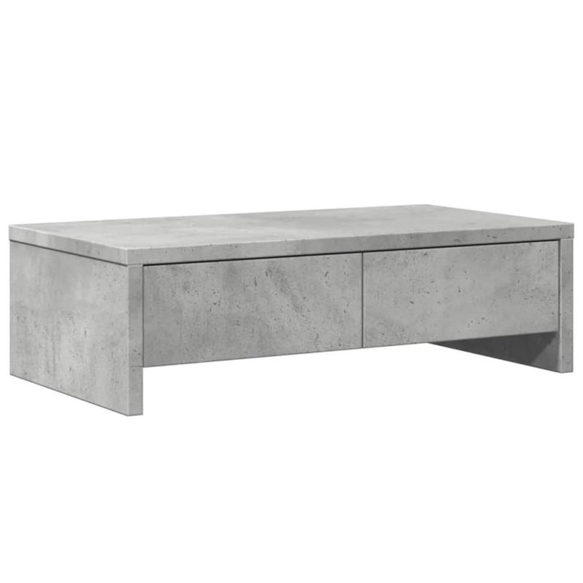 Voir la diapositive 2 : VIDAXL Support de moniteur avec tiroirs gris béton bois d ingénierie