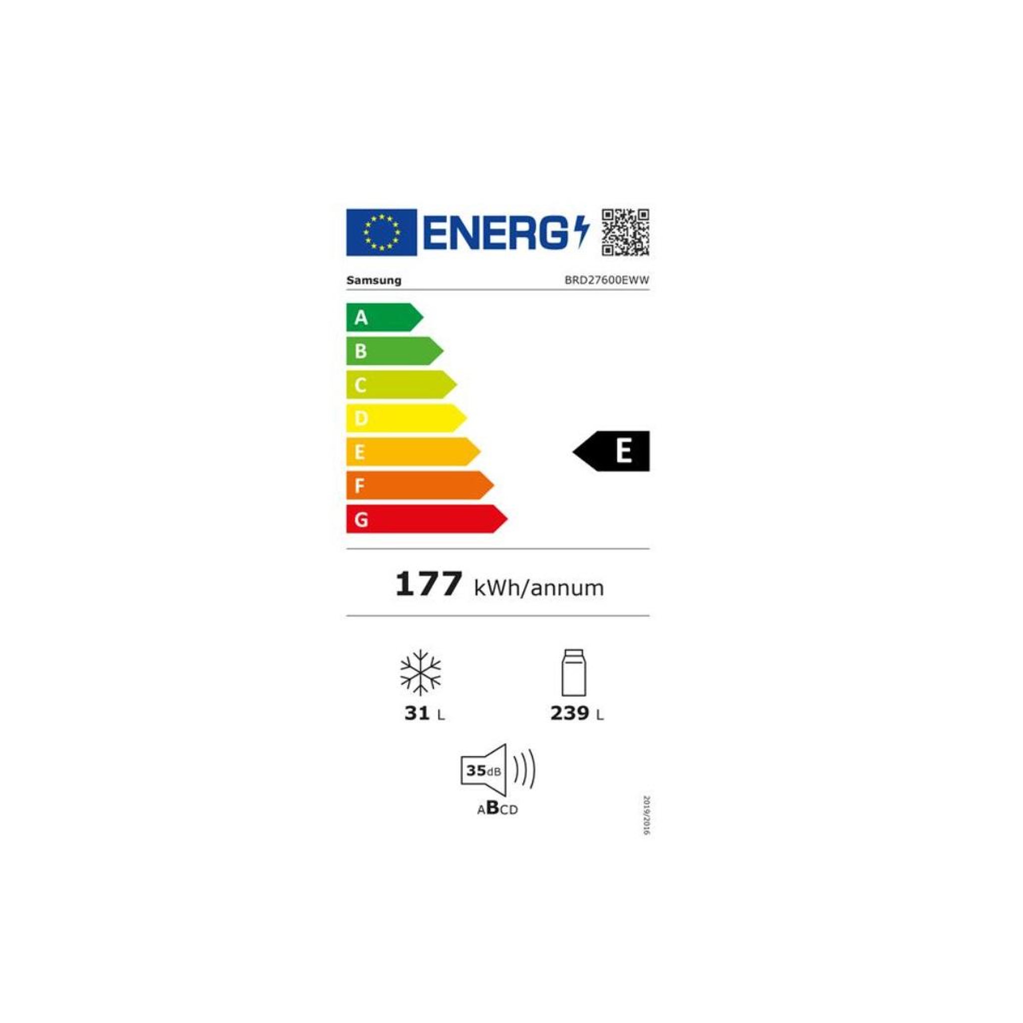 Voir la diapositive 2 : Samsung Réfrigérateur 1 porte intégrable à glissières 270l - brd27600eww