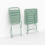 Voir la diapositive 6 : Rendez vous déco Table et chaises de jardin 2 personnes en métal vert-Yumi