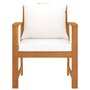Voir la diapositive 2 : VIDAXL Chaises de jardin lot de 2 et coussin creme Bois acacia massif
