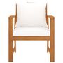 Voir la diapositive 2 : VIDAXL Chaises de jardin lot de 2 et coussin creme Bois acacia massif