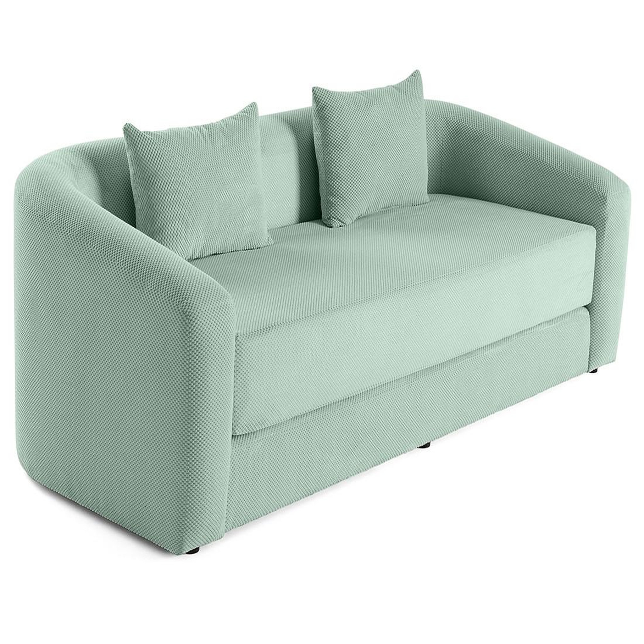 Voir la diapositive 2 : BEST MOBILIER Nuvia - canapé convertible déplimousse 3 places en velours texturé