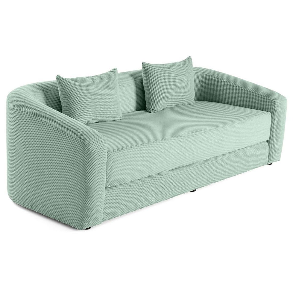 BEST MOBILIER Nuvia - canapé convertible déplimousse 3 places en velours texturé