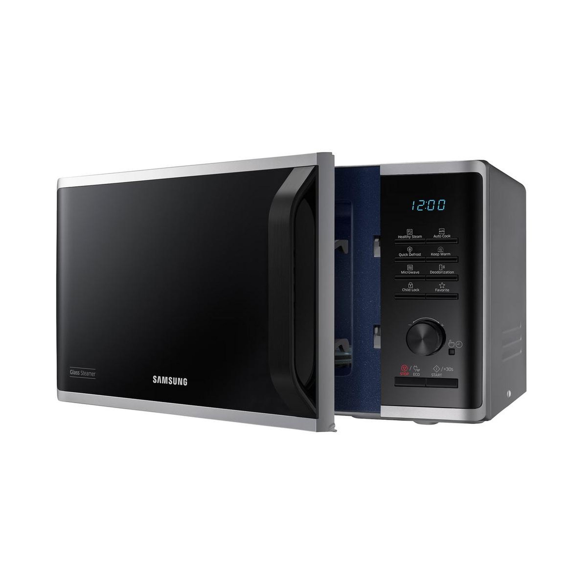 Voir la diapositive 3 : Samsung Micro-ondes solo 23l 800w silver/noir - MS 23 K 3555 ES