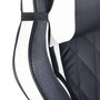  Chaise de jeu ergonomique noire et blanche, réglable en hauteur, pivotante, avec dossier, 64*69*116-126cm