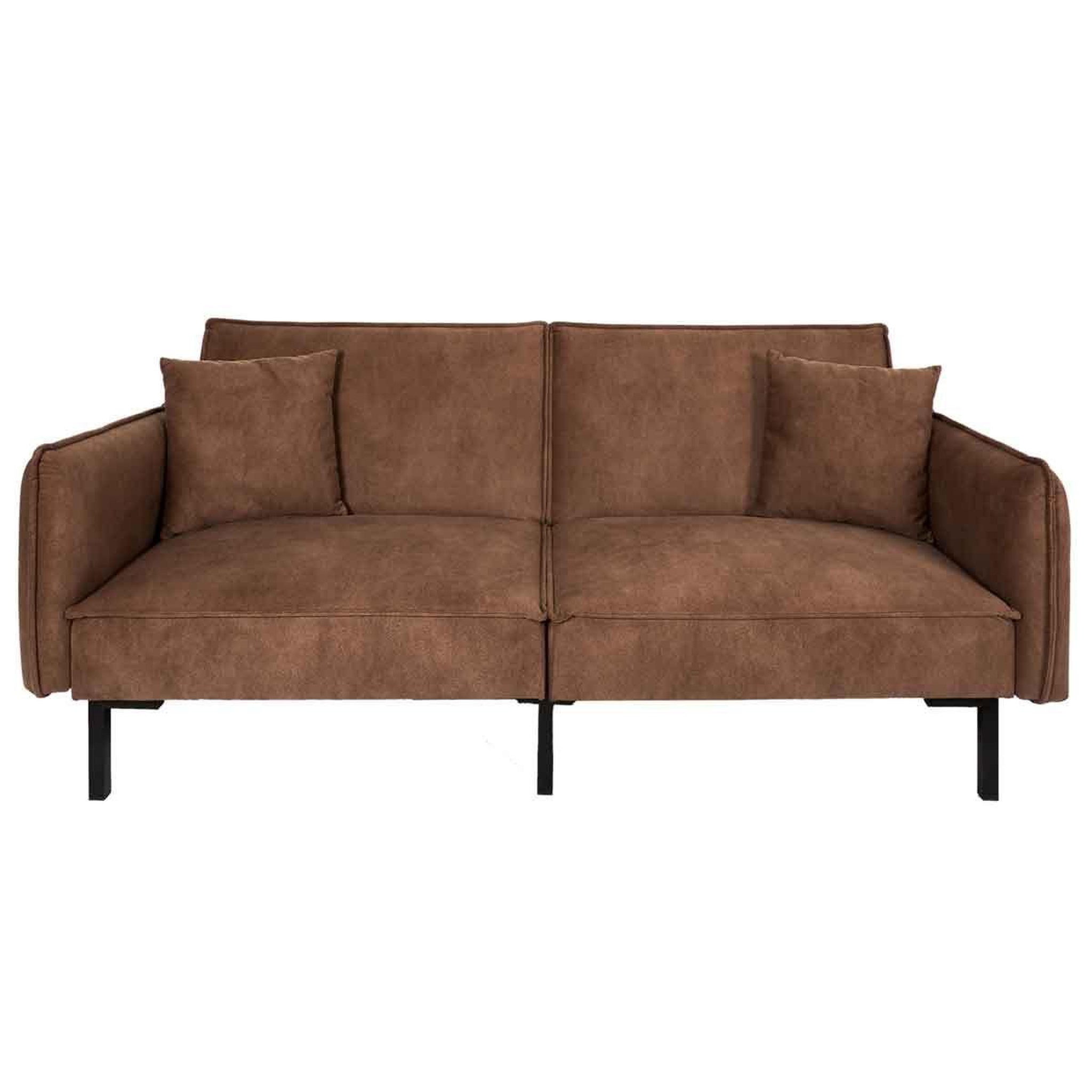 Voir la diapositive 2 : The Home Deco Factory Canapé club convertible  minota  198cm marron