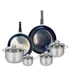 ELO Ensemble de 2 Poêles de cuisson 28 et 32 cm et 4 faitouts 12, 14, 16 et 24 cm Elo Prima Brillant