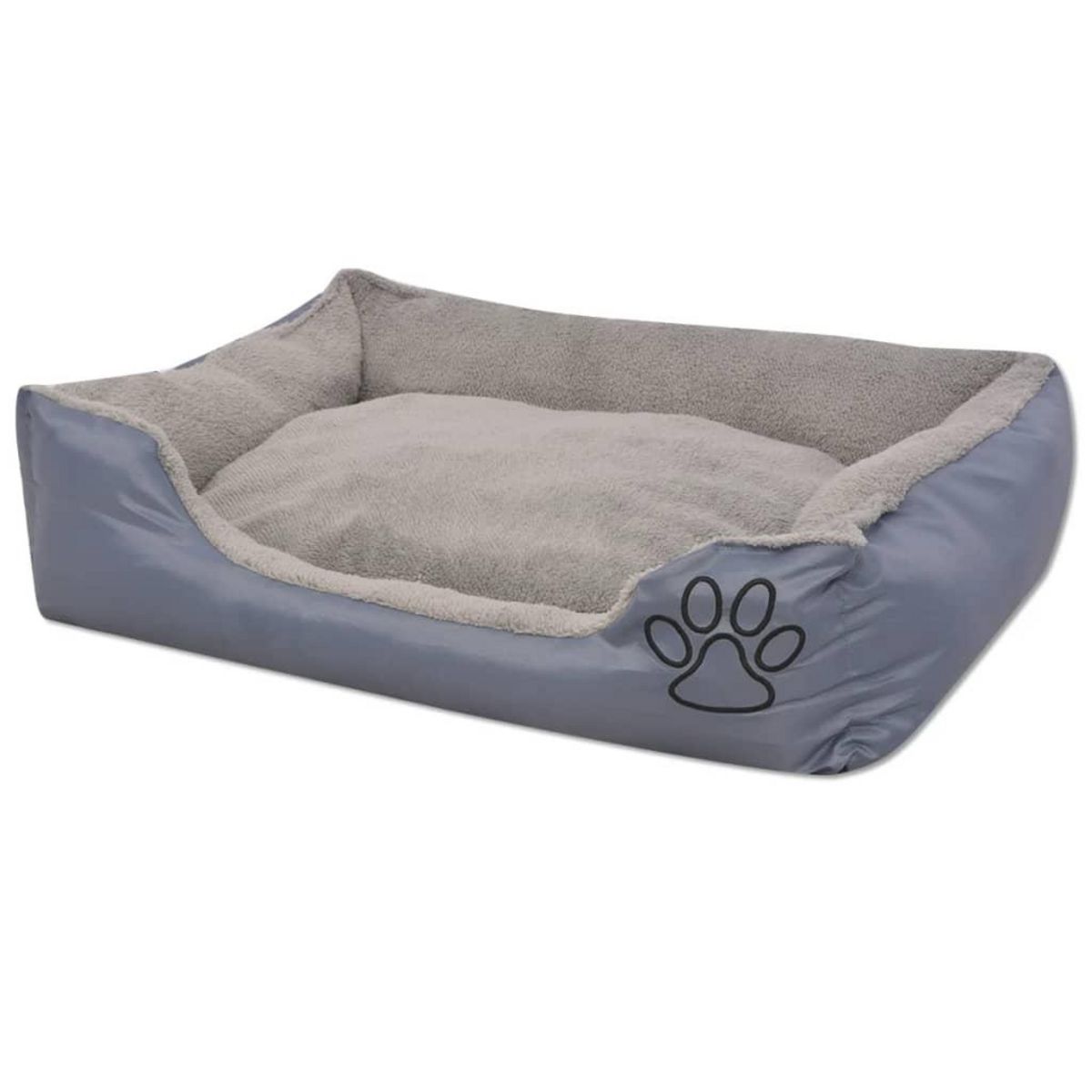 VIDAXL Lit pour chiens avec coussin rembourre Taille S Gris