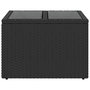Voir la diapositive 4 : VIDAXL Table de jardin dessus en verre noir 55x55x37 cm resine tressee
