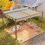 Voir la diapositive 4 : OUTSUNNY Pergola toile rétractable 4 x 3 m alu effet bois tissu polyester beige