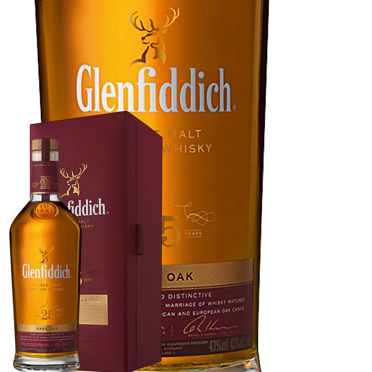 Glenfiddich Whisky Single Malt Glenfiddich 25 ans avec étui 43%