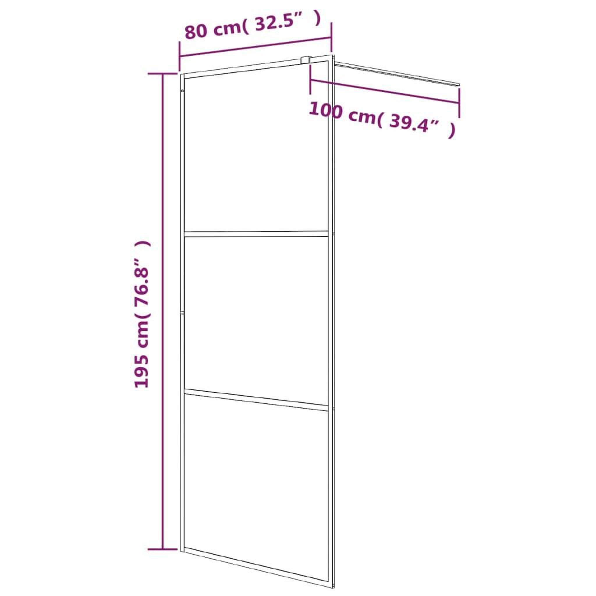 Voir la diapositive 6 : VIDAXL Paroi de douche Noir 80x195 cm Verre ESG transparent