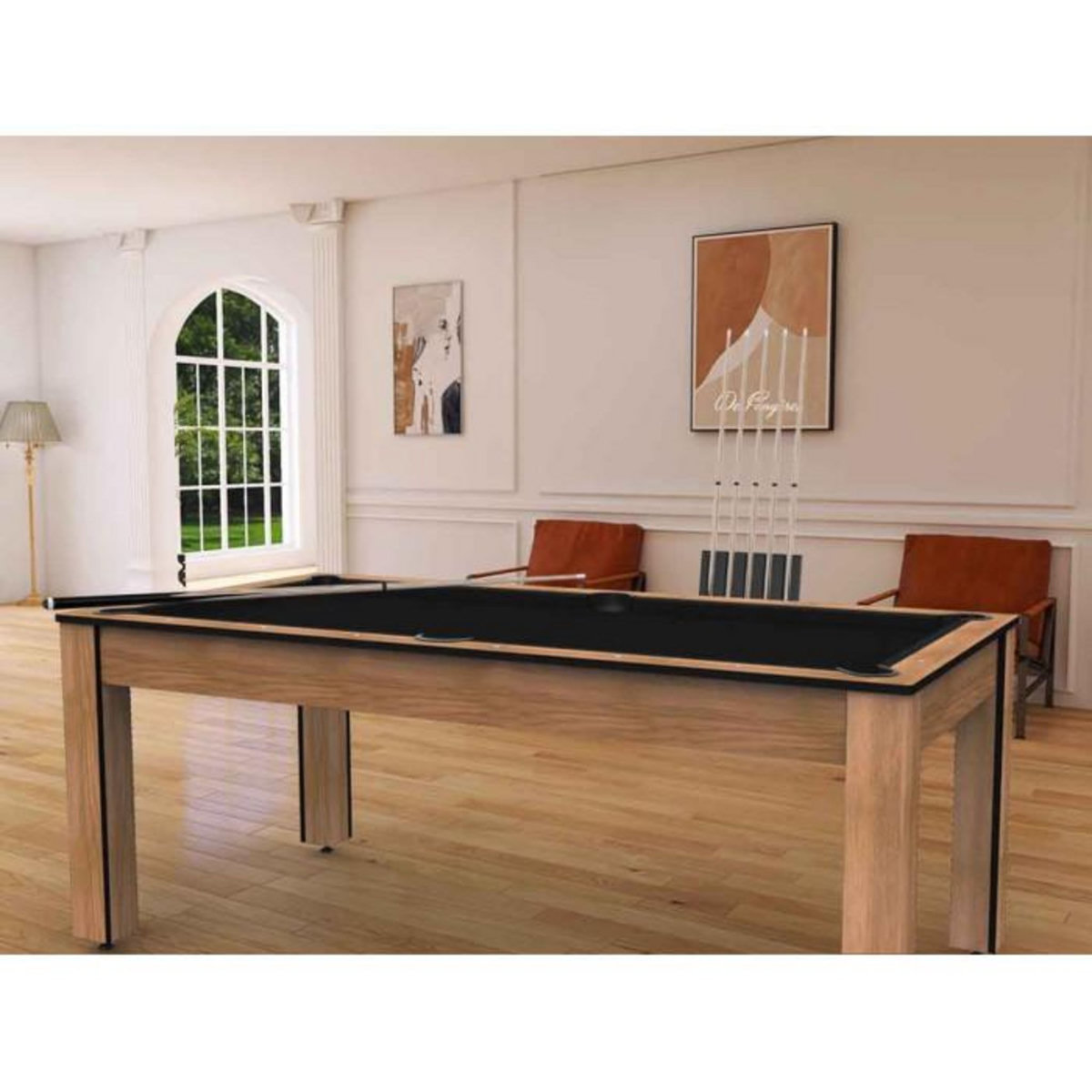 Paris Prix Table de Billard Convertible  Oregon  213cm Hêtre & Noir