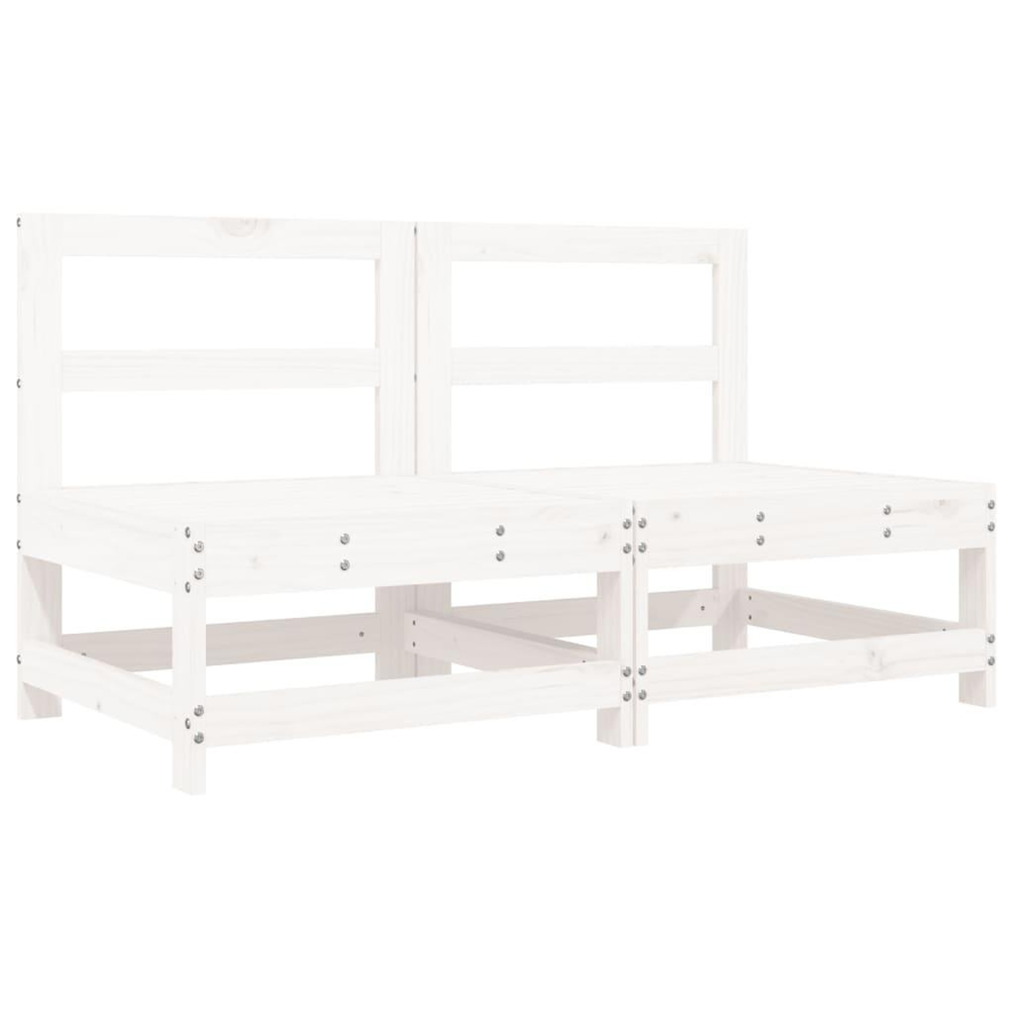 Voir la diapositive 3 : VIDAXL Canapes centraux avec coussins 2 pcs blanc bois de pin massif